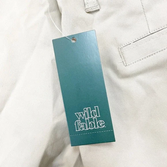 Wild Fable Women's Beige Khaki Wide Leg Raw Hem Waistband Pants Size L - Picture 5 of 7